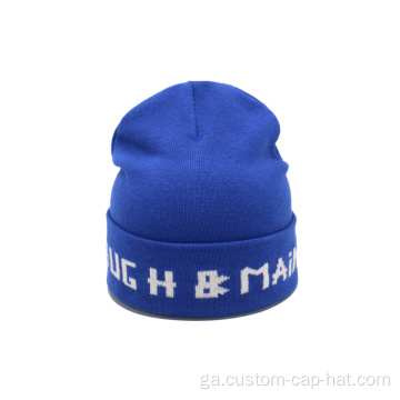 Faisean versatile Béarla LOGO LOGO Beanie Hat Cniotáilte